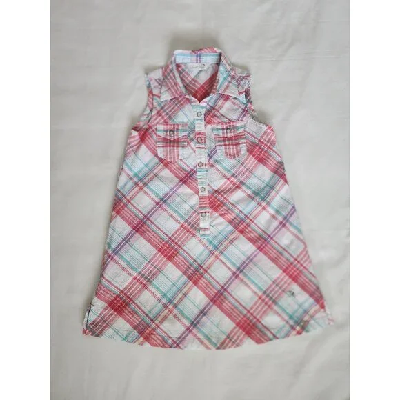 Arnold Palmer Little Girls Pink/Multicolor Plaid Sleeveless Dress Size 60-120 cm - Picture 5 of 10